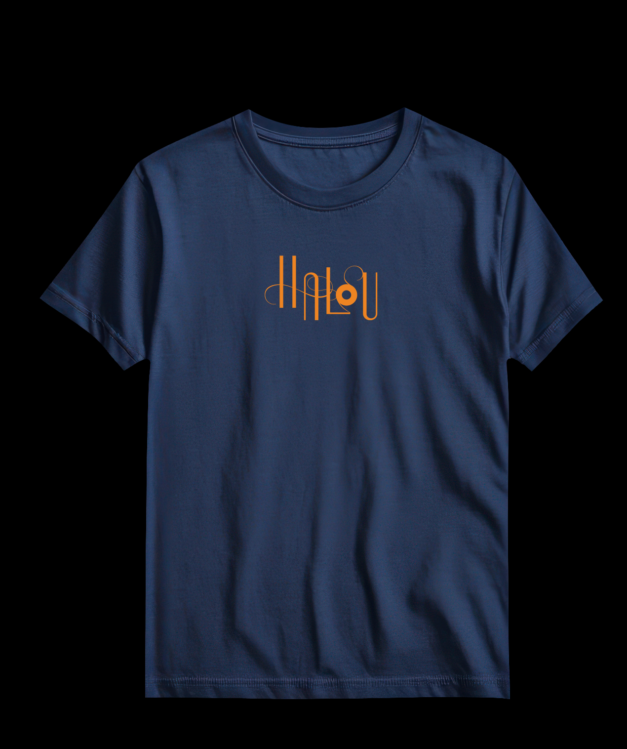 Halou - Unisex Navy Blue Shirt with Amber Logo